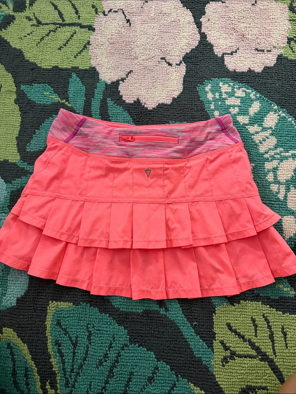 Ivivva Neon Coral Athletic Skort with Heathered Pink Waistband